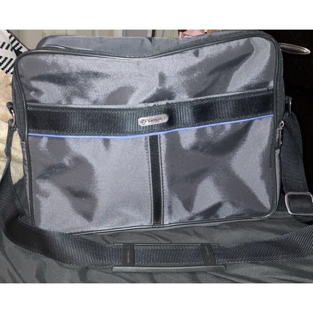 Samsonite Black Nylon Laptop Shoulder Strap Bag Carry Computer